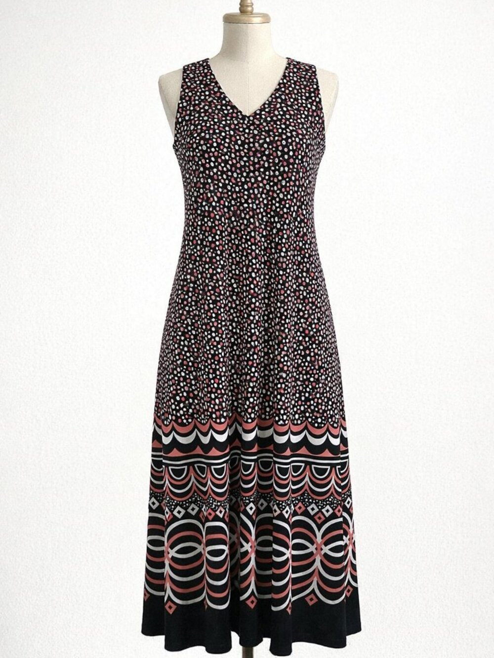 Danny & Nicole Petite Sleeveless V-neck Fit & Flare Midi Dress, Size PP